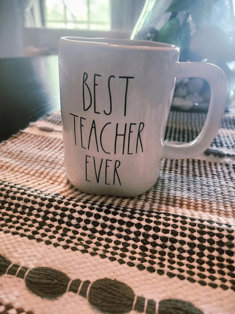 Rae Dunn Best Teacher Ever mug White